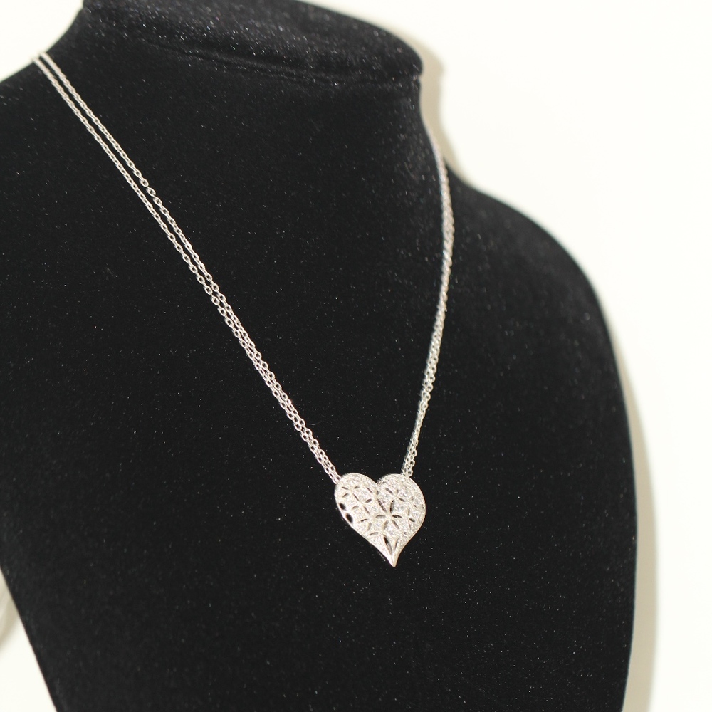 925S Tacoti Heart White "Diamanique"Necklace